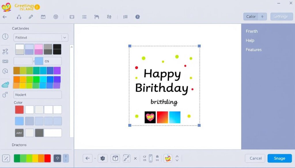 Editor de tarjetas de cumpleaños de Greetings Island